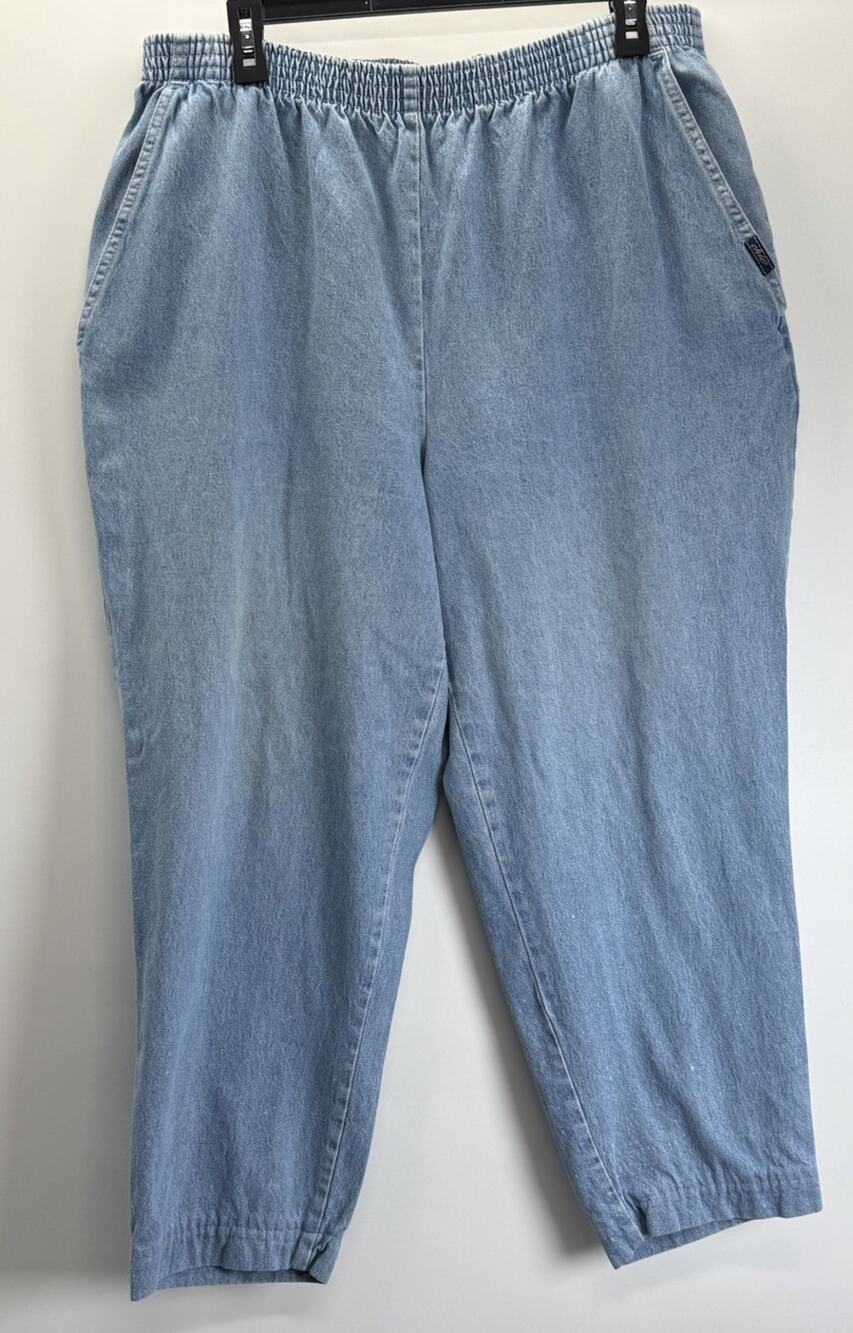 Chic Classic Collection Jeans Womens 18W Petite Pull On Denim Straight Leg Flaw